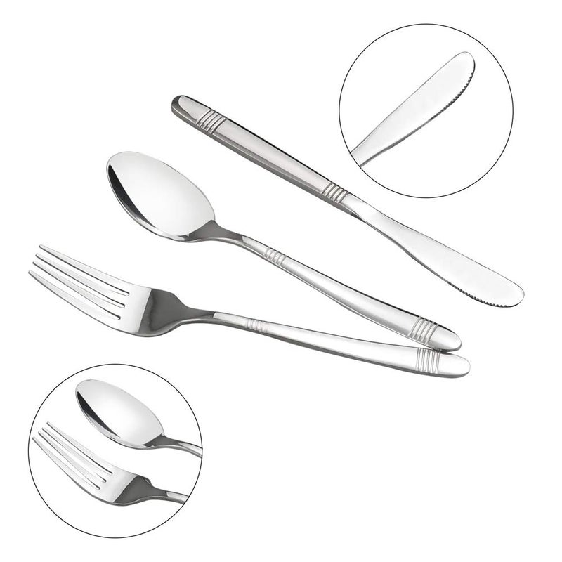 Begale 4-Set Stainless Steel Camping Flatware for Student, Traveling Knives Forks Spoons with Case - Image 3
